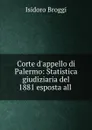 Corte d.appello di Palermo: Statistica giudiziaria del 1881 esposta all . - Isidoro Broggi