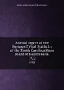 Annual report of the Bureau of Vital Statistics of the North Carolina State Board of Health serial. 1922 - North Carolina. Bureau of Vital Statistics