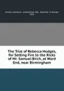 The Trial of Rebecca Hodges, for Setting Fire to the Ricks of Mr. Samuel Birch, at Ward End, near Birmingham. - Author Unknown