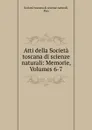 Atti della Societa toscana di scienze naturali: Memorie, Volumes 6-7 - Societá toscana di scienze naturali