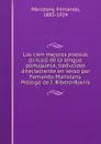 Las cien mejores poesias (liricas) de la lengua portuguesa, traducidas directamente en verso por Fernando Maristany. Prologo de I. Ribera-Rovira - Fernando Maristany