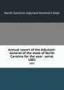 Annual report of the Adjutant-General of the state of North Carolina for the year . serial. 1881 - North Carolina. Adjutant General's Dept