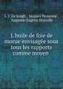 L.huile de foie de morue envisagee sous tous les rapports comme moyen . - L.J. de Jongh