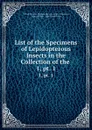 List of the Specimens of Lepidopterous Insects in the Collection of the . 1,.pt. 1 - Francis Walker