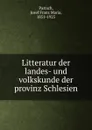 Litteratur der landes- und volkskunde der provinz Schlesien - Josef Franz Maria Partsch