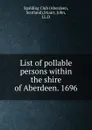 List of pollable persons within the shire of Aberdeen. 1696 - John Stuart