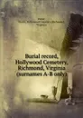 Burial record, Hollywood Cemetery, Richmond, Virginia (surnames A-B only) - Richmond Potter