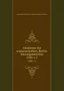 Akademie der wissenschaften, Berlin. Sitzungsberichte. 1901 v.1 - Deutsche Akademie der Wissenschaften zu Berlin