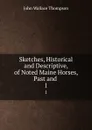 Sketches, Historical and Descriptive, of Noted Maine Horses, Past and . 1 - John Wallace Thompson