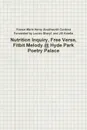 Nutrition Inquiry, Free Verse, Fitbit Melody . Hyde Park Poetry Palace (Project Number 2) - France Marie Henry Southworth Cordova