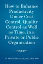 How to enhance productivity under cost control, quality control as well as time, in a private or public organization - MBA SFA PhD Albert L. Matha Eng