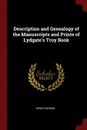 Description and Genealogy of the Manuscripts and Prints of Lydgate.s Troy Book - Henry Bergen