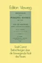 Betrachtungen uber die bewegende Kraft des Feuers. und die zur Entwickelung dieser Kraft geeigneten Maschinen - Sadi Carnot