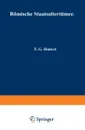 Romische Staatsaltertumer. In Kurzer Ubersicht Zusammengestellt - F. G. Hubert, Na Kopp, F. G. Hubert