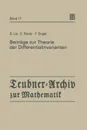 Beitrage zur Theorie der Differentialinvarianten - Sophus Lie, Eduard Study