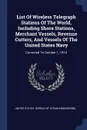 List Of Wireless Telegraph Stations Of The World, Including Shore Stations, Merchant Vessels, Revenue Cutters, And Vessels Of The United States Navy. Corrected To October 1, 1910 - 
