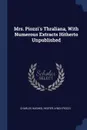 Mrs. Piozzi.s Thraliana, With Numerous Extracts Hitherto Unpublished - Charles Hughes, Hester Lynch Piozzi
