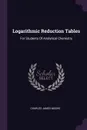 Logarithmic Reduction Tables. For Students Of Analytical Chemistry - Charles James Moore