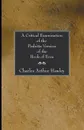 A Critical Examination of the Peshitta Version of the Book of Ezra - Charles A. Hawley