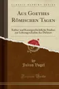Aus Goethes Romischen Tagen. Kultur-und Kunstgeschichtliche Studien zur Lebensgeschichte des Dichters (Classic Reprint) - Julius Vogel