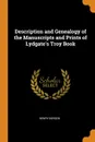 Description and Genealogy of the Manuscripts and Prints of Lydgate.s Troy Book - Henry Bergen
