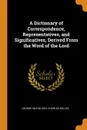 A Dictionary of Correspondence, Representatives, and Significatives, Derived From the Word of the Lord - George Nicholson, Charles Bolles