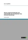 Neuere empirische Befunde zum Leseverhalten der Geschlechter. Eine kritische Darstellung - Fiona Langstädtler