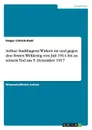 Arthur Stadthagens Wirken im und gegen den Ersten Weltkrieg von Juli 1914 bis zu seinem Tod am 5. Dezember 1917 - Holger Czitrich-Stahl