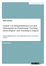 Analyse von Religionsbuchern vor dem Hintergrund der Problematik 