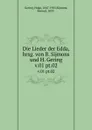 Die Lieder der Edda. Band 1 - Hugo Gering, B. Sijmons