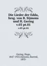 Die Lieder der Edda. Band 3 - Hugo Gering, B. Sijmons