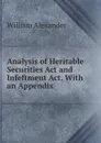 Analysis of Heritable Securities Act and Infeftment Act - William Alexander