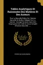 Tables Analytiques Et Raisonnees Des Matieres Et Des Auteurs. Pour La Nouvelle Edition De L.histoire Naturelle De Buffon, Redigee Par C.s. Sonnini : Ouvrage Formant, Dans Cent Vingt-quatre Vol. In-80 Un Cours Complet D.histoire Naturelle ...... - Pierre Sue (chirurgien)