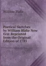 Poetical Sketches by William Blake Now first Reprinted from the Original Edition of 1783 - William Blake