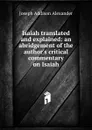 Isaiah translated and explained: an abridgement of the author.s critical commentary on Isaiah - Joseph Addison Alexander