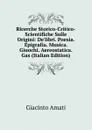 Ricerche Storico-Critico-Scientifiche Sulle Origini: De'libri. Poesia. Epigrafia. Musica. Giuochi. Aereostatica. Gas (Italian Edition) - Giacinto Amati