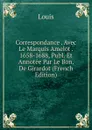 Correspondance . Avec Le Marquis Amelot . 1658-1688, Publ. Et Annotee Par Le Bon. De Girardot (French Edition) - Louis