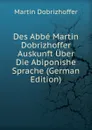 Des Abbe Martin Dobrizhoffer Auskunft Uber Die Abiponishe Sprache (German Edition) - Martin Dobrizhoffer