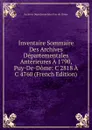 Inventaire Sommaire Des Archives Departementales Anterieures A 1790, Puy-De-Dome: C 2818 A C 4760 (French Edition) - Archives Départementales Puy-de-Dôme