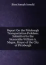 Report On the Pittsburgh Transportation Problem: Submitted to the Honorable William A. Magee, Mayor of the City of Pittsburgh - Bion Joseph Arnold