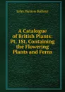 A Catalogue of British Plants: Pt. 1St. Containing the Flowering Plants and Ferns - J.H. Balfour