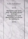 Palestine and Syria with the chief routes through Mesopotamia and Babylonia; handbook for travellers; - K. Baedeker