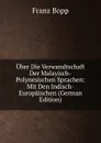 Uber Die Verwandtschaft Der Malayisch-Polynesischen Sprachen: Mit Den Indisch-Europaischen (German Edition) - Franz Bopp