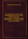 Geschichte Der Poesie Und Beredsamkeit Seit Dem Ende Des Dreizehnten Jahrhunderts: Classified Table of Contents, and Author Index (German Edition) - Bouterwek Friedrich