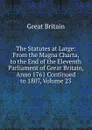 The Statutes at Large: From the Magna Charta, to the End of the Eleventh Parliament of Great Britain, Anno 1761 Continued to 1807, Volume 23 - Great Britain