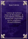 Lettres de Calvin a Jaque de Bourgogne . . a son epouse Jolande de Brederode: imprimees sur les originaux (French Edition) - Calvin Jean