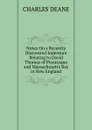 Notes On a Recently Discovered Indenture Relating to David Thomas of Piscataque and Massachusetts Bay in New England - Charles Deane