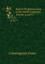 Report On Manuscripts in the Welsh Language, Volume 2,.part 3 - J Gwenogvryn Evans