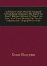 Rubaiyat of Omar Khayyam in English Verse, Edward Fitzgerald: The Text of the Fourth Edition, Followed by That of the First; with Notes Showing the . Persian Original; and a Biographical Preface - Khayyam Omar
