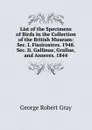 List of the Specimens of Birds in the Collection of the British Museum: Sec. I. Fissirostres. 1948. Sec. Ii. Gallinae, Grallae, and Anseres. 1844 - George Robert Gray